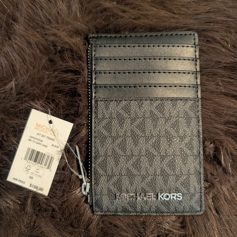 Michael Kors Black Card Holder Wallet NWT